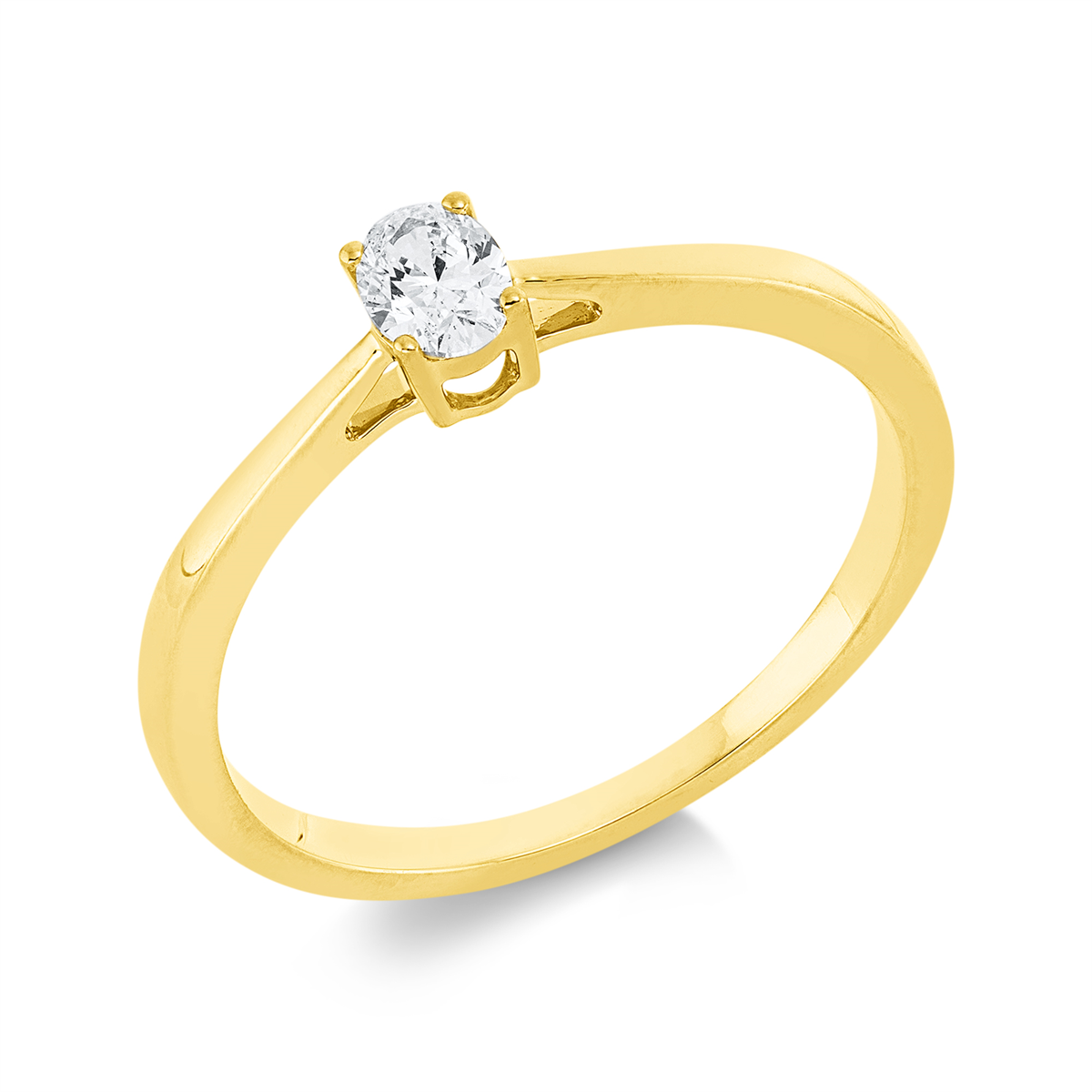 1IC94G Solitaeire 4er-Krappe Gelbgold 18kt 0,21 Diamantringe mit 1 Diamanten - 1IC94 – Bild 1