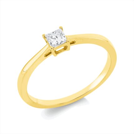 Solitaeire 4er-Krappe Gelbgold 18kt 0,21 Diamantringe mit 1 Diamanten - 1IC98