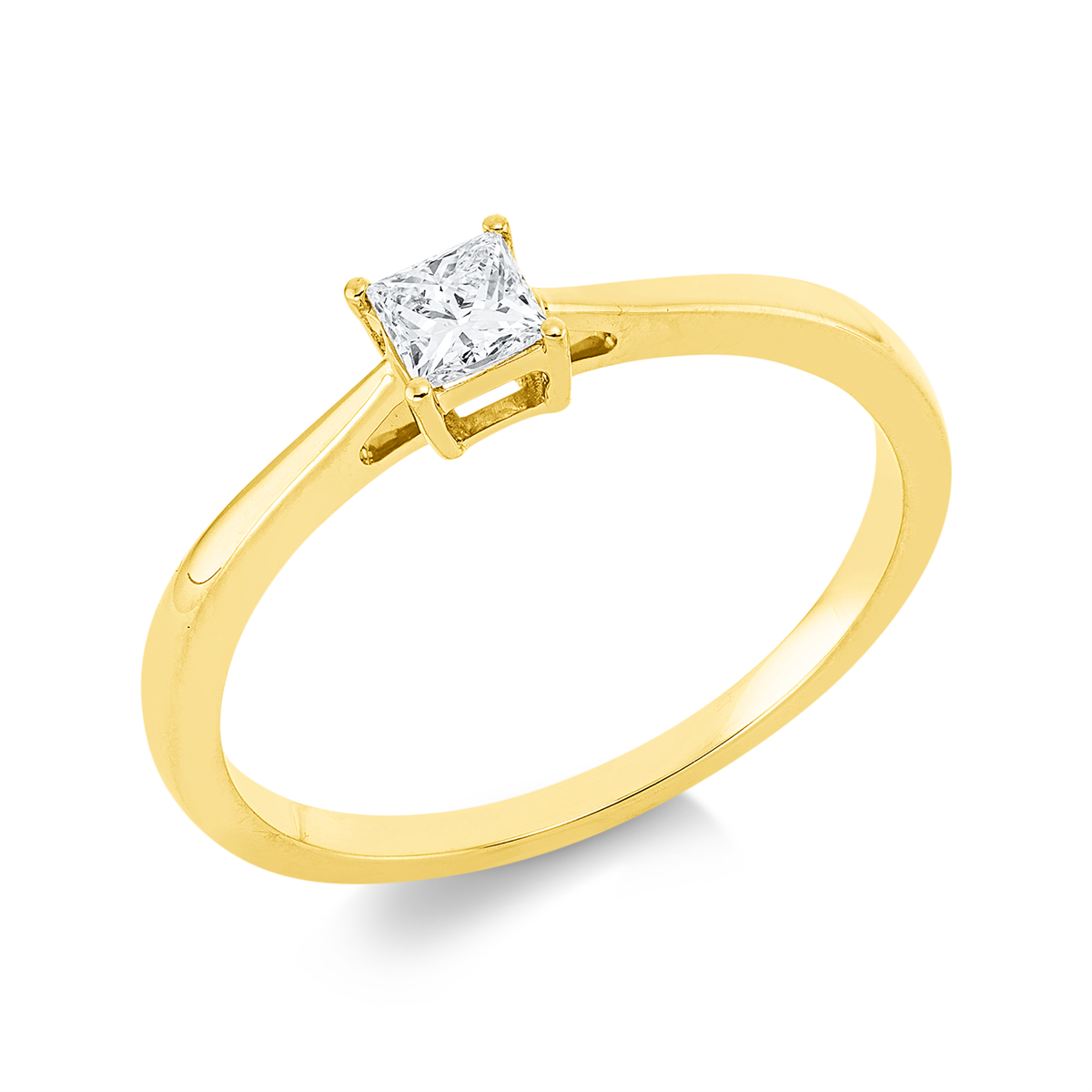 1IC98G Solitaeire 4er-Krappe Gelbgold 18kt 0,21 Diamantringe mit 1 Diamanten - 1IC98 – Bild 1