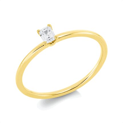 Solitaeire 4er-Krappe Gelbgold 18kt 0,17 Diamantringe mit 1 Diamanten - 1ID03