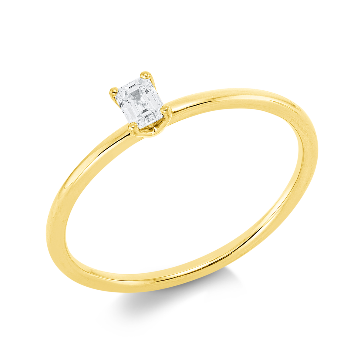 1ID03G Solitaeire 4er-Krappe Gelbgold 18kt 0,17 Diamantringe mit 1 Diamanten - 1ID03 – Bild 1