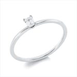 Solitaeire 4er-Krappe Weißgold 18kt 0,17 Diamantringe mit 1 Diamanten - 1ID03