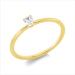 Solitaeire 4er-Krappe Gelbgold 18kt 0,14 Diamantringe mit 1 Diamanten - 1ID05