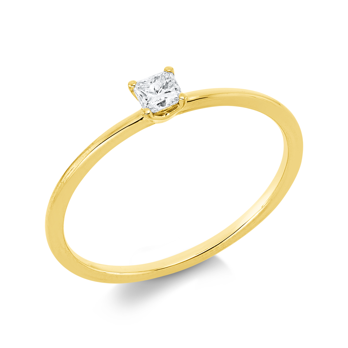 1ID09G Solitaeire 4er-Krappe Gelbgold 18kt 0,15 Diamantringe mit 1 Diamanten - 1ID09 – Bild 1