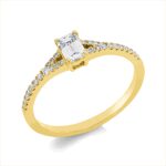 Solitaeire 4er-Krappe Gelbgold 18kt 0,43 Diamantringe mit 29 Diamanten - 1ID20