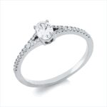 Solitaeire 4er-Krappe Weißgold 18kt 0,45 Diamantringe mit 29 Diamanten - 1ID24