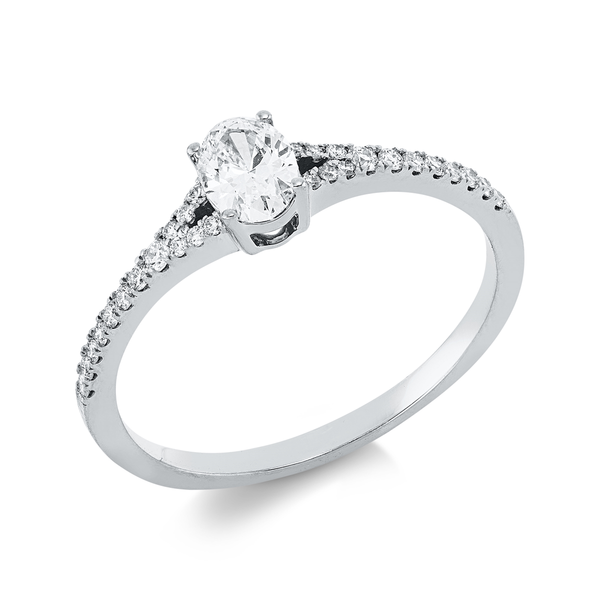 1ID24W Solitaeire 4er-Krappe Weißgold 18kt 0,45 Diamantringe mit 29 Diamanten - 1ID24 – Bild 1