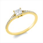 Solitaeire 4er-Krappe Gelbgold 18kt 0,45 Diamantringe mit 29 Diamanten - 1ID34