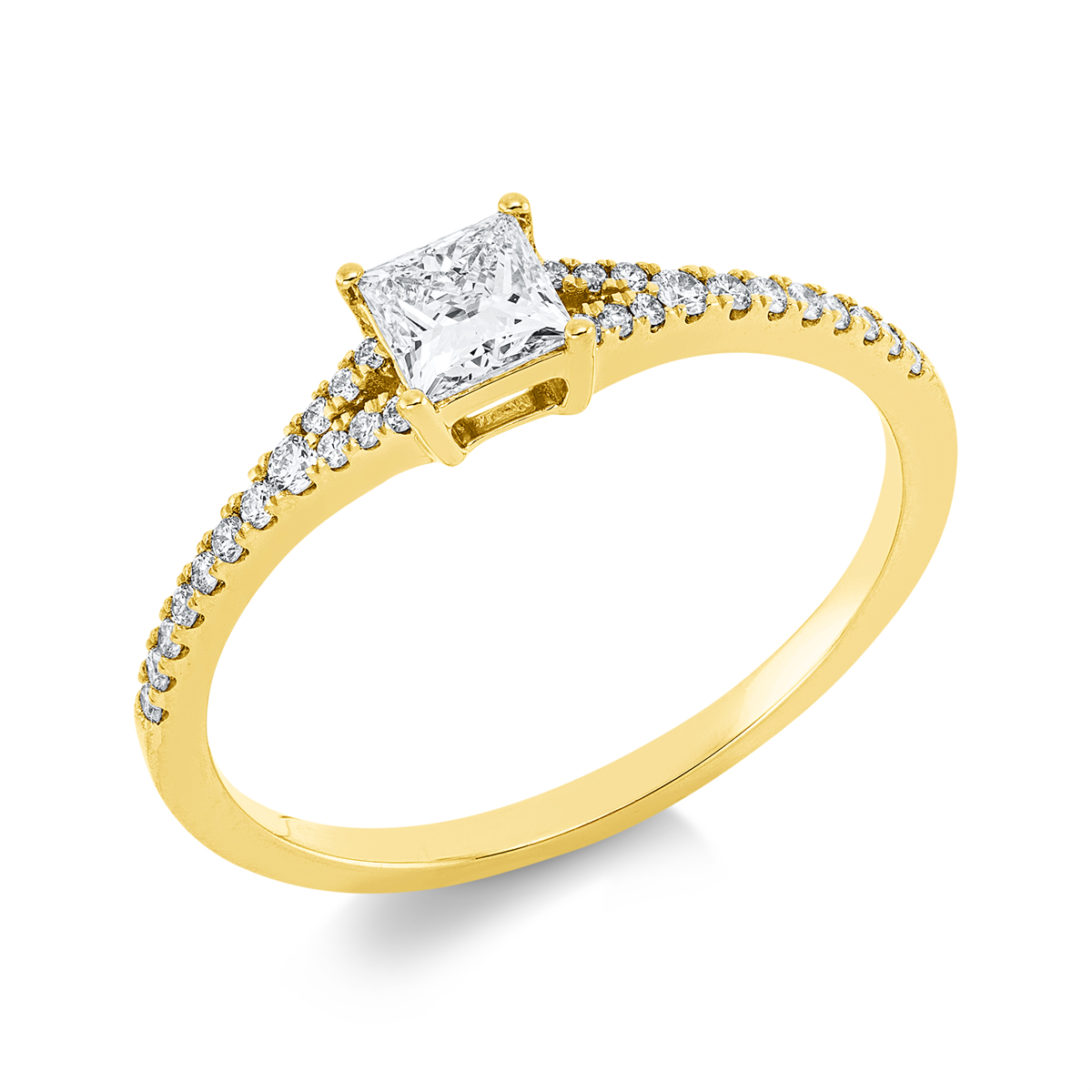 1ID34G Solitaeire 4er-Krappe Gelbgold 18kt 0,45 Diamantringe mit 29 Diamanten - 1ID34 – Bild 1