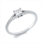 Solitaeire 4er-Krappe Weißgold 18kt 0,43 Diamantringe mit 29 Diamanten - 1ID34