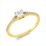 Solitaeire 4er-Krappe Gelbgold 18kt 0,43 Diamantringe mit 29 Diamanten - 1ID36