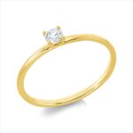 Solitaeire 4er-Krappe Gelbgold 18kt 0,15 Diamantringe mit 1 Diamanten - 1ID93
