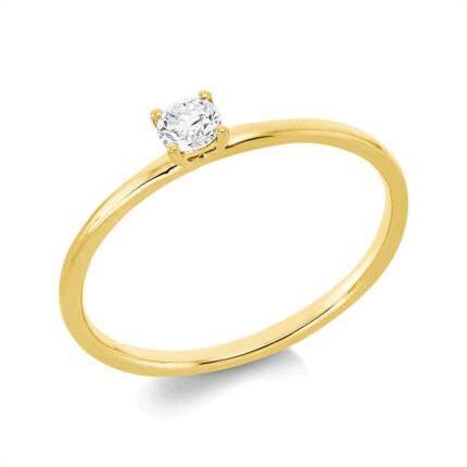 Solitaeire 4er-Krappe Gelbgold 18kt 0,15 Diamantringe mit 1 Diamanten - 1ID93