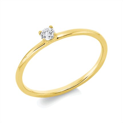 Solitaeire 4er-Krappe Gelbgold 18kt 0,10 Diamantringe mit 1 Diamanten - 1ID96
