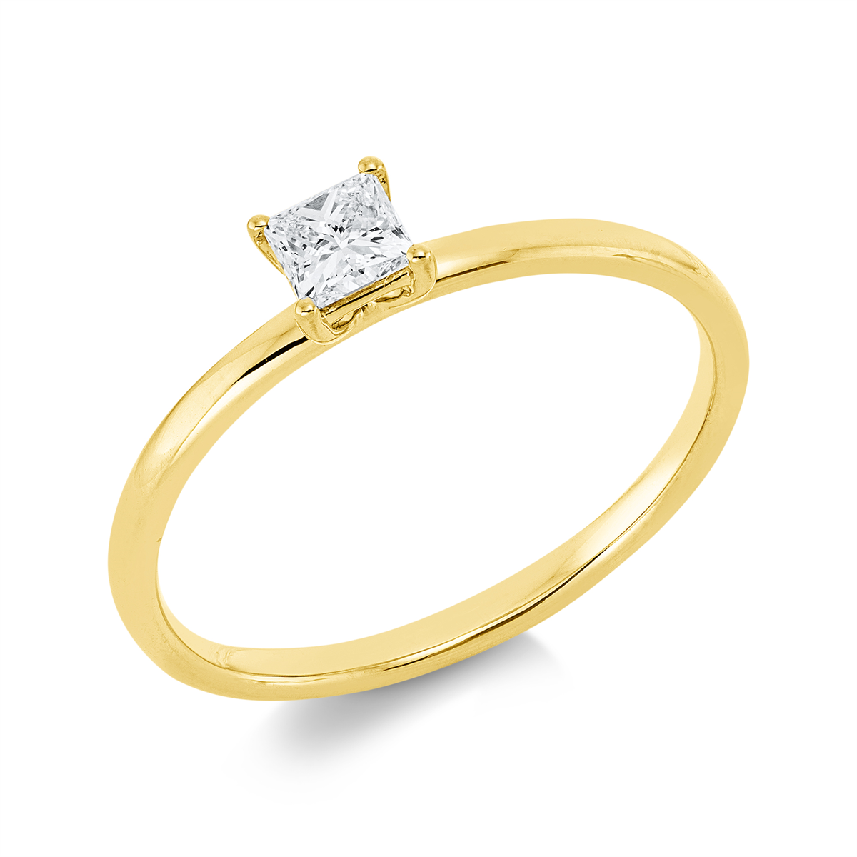 1IE01G Solitaeire 4er-Krappe Gelbgold 18kt 0,25 Diamantringe mit 1 Diamanten - 1IE01 – Bild 1
