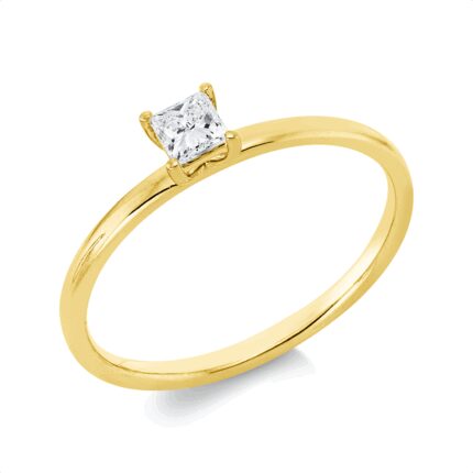 Solitaeire 4er-Krappe Gelbgold 18kt 0,20 Diamantringe mit 1 Diamanten - 1IE02