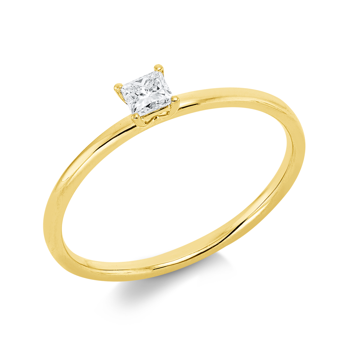 1IE03G Solitaeire 4er-Krappe Gelbgold 18kt 0,15 Diamantringe mit 1 Diamanten - 1IE03 – Bild 1