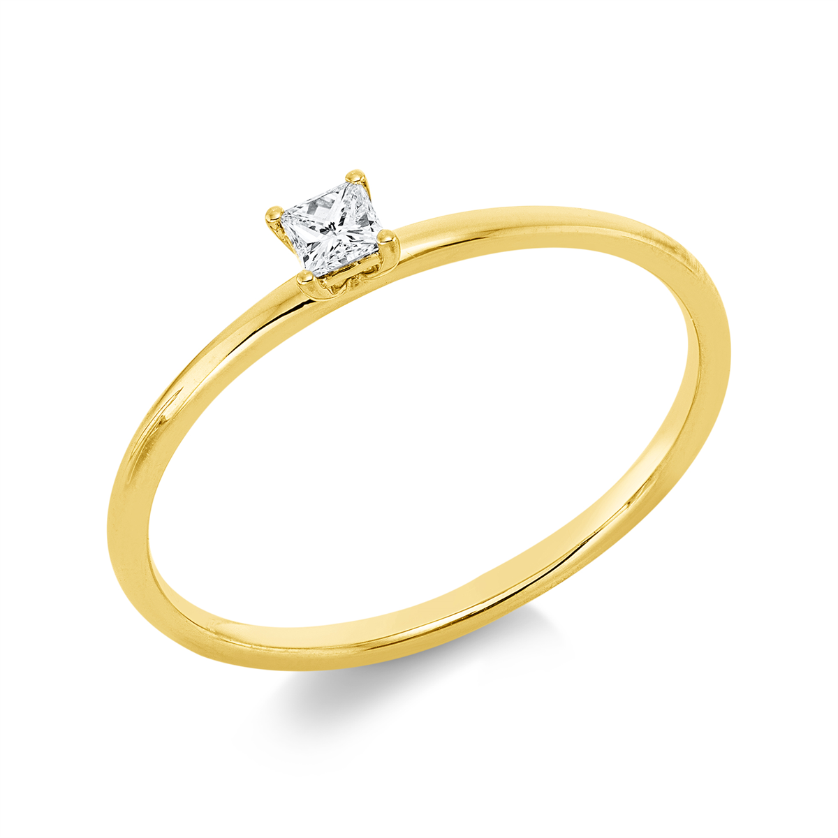 1IE06G Solitaeire 4er-Krappe Gelbgold 18kt 0,10 Diamantringe mit 1 Diamanten - 1IE06 – Bild 1