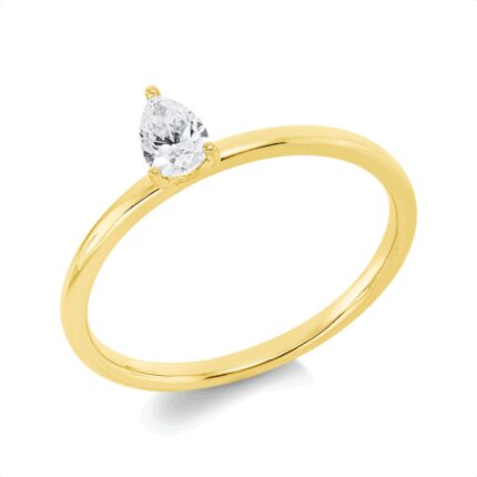 Solitaeire 3er-Krappe Gelbgold 18kt 0,27 Diamantringe mit 1 Diamanten - 1IE07