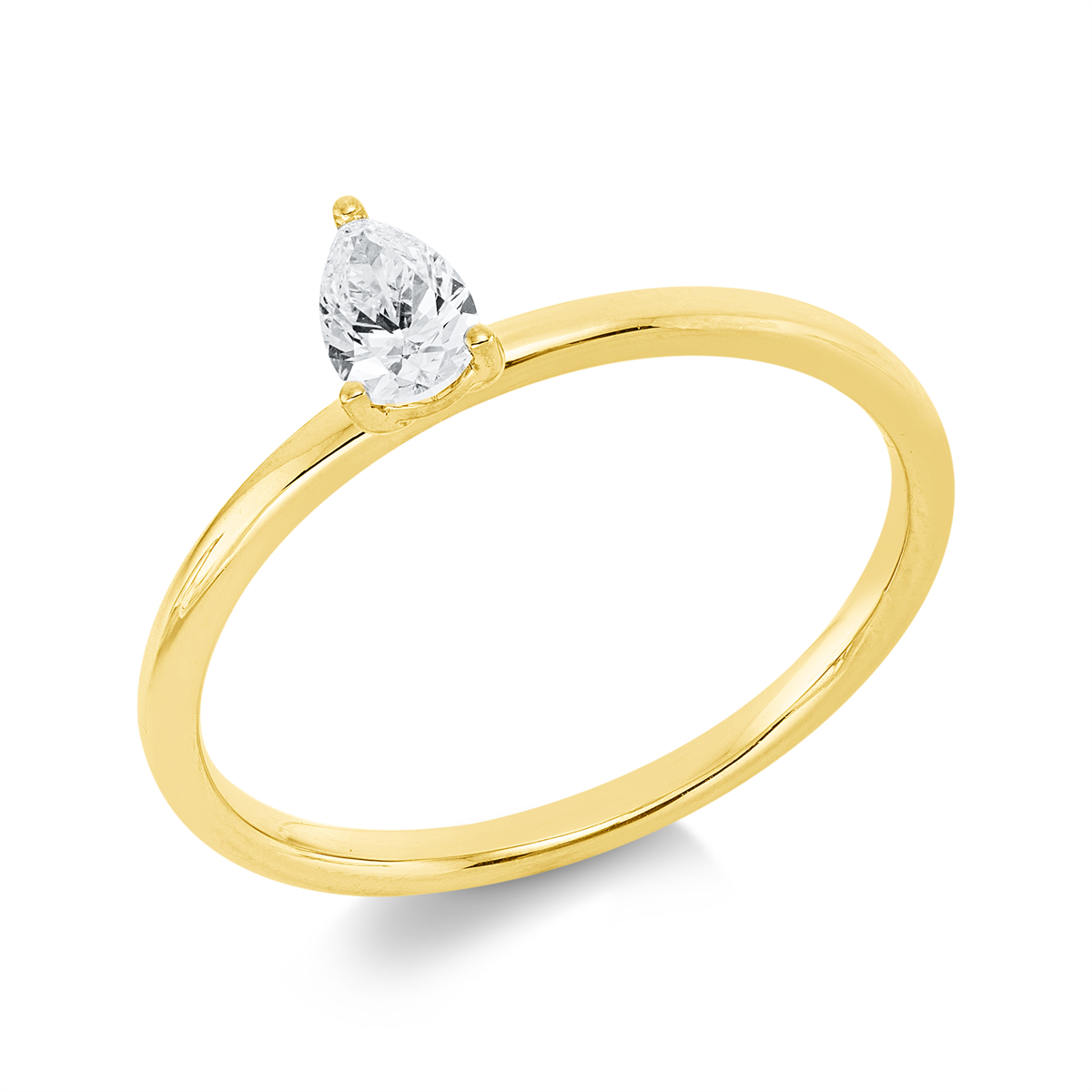 1IE07G Solitaeire 3er-Krappe Gelbgold 18kt 0,27 Diamantringe mit 1 Diamanten - 1IE07 – Bild 1