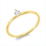 Solitaeire 3er-Krappe Gelbgold 18kt 0,14 Diamantringe mit 1 Diamanten - 1IE10