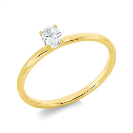 Solitaeire 4er-Krappe Gelbgold 18kt 0,25 Diamantringe mit 1 Diamanten - 1IE18