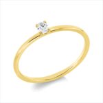 Solitaeire 4er-Krappe Gelbgold 18kt 0,10 Diamantringe mit 1 Diamanten - 1IE21