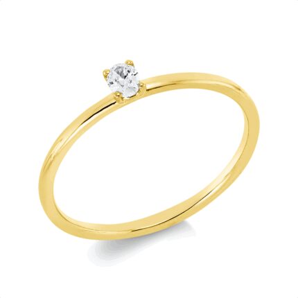 Solitaeire 4er-Krappe Gelbgold 18kt 0,10 Diamantringe mit 1 Diamanten - 1IE21
