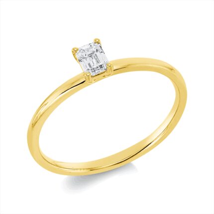 Solitaeire 4er-Krappe Gelbgold 18kt 0,26 Diamantringe mit 1 Diamanten - 1IE22