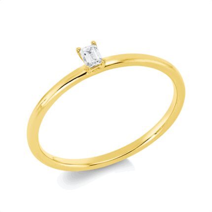 Solitaeire 4er-Krappe Gelbgold 18kt 0,09 Diamantringe mit 1 Diamanten - 1IE25