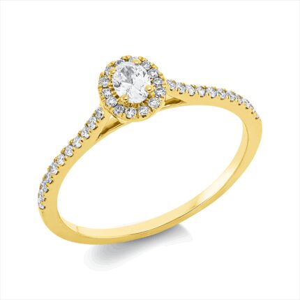 Solitaeire Gelbgold 18kt 0,32 Diamantringe mit 37 Diamanten - 1IE27