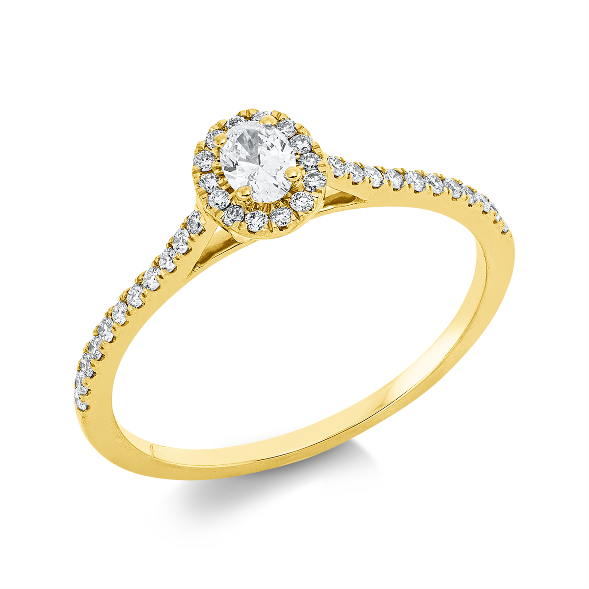 1IE27G Solitaeire Gelbgold 18kt 0,32 Diamantringe mit 37 Diamanten - 1IE27 – Bild 1