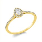 Solitaeire Gelbgold 18kt 0,31 Diamantringe mit 38 Diamanten - 1IE28