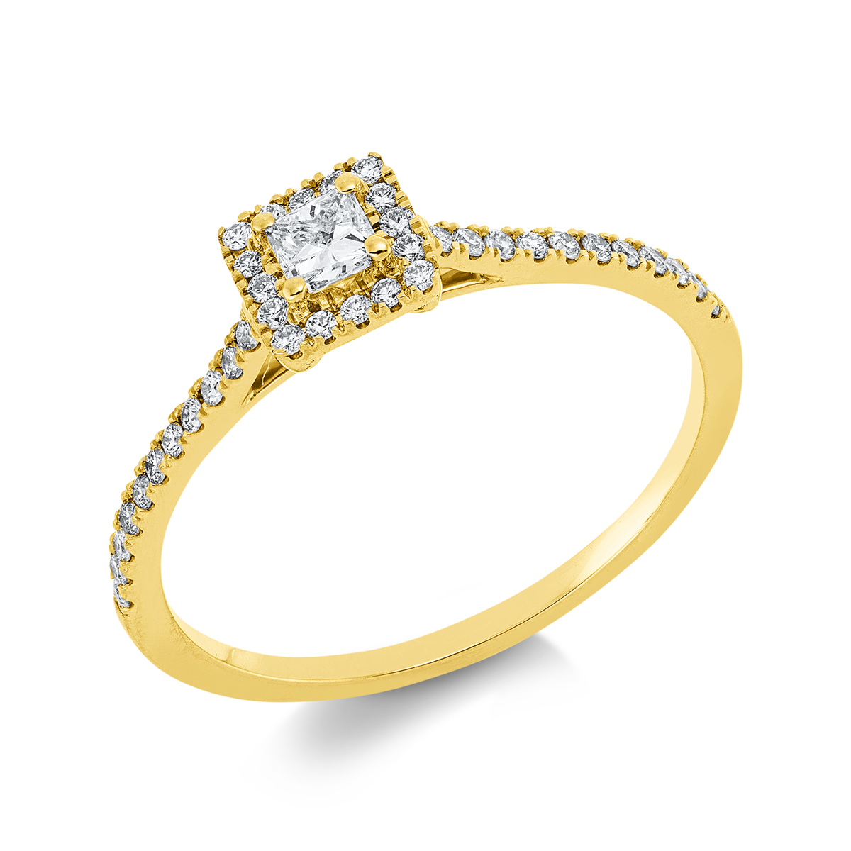 1IE29G Solitaeire Gelbgold 18kt 0,31 Diamantringe mit 39 Diamanten - 1IE29 – Bild 1