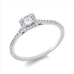 Solitaeire Weißgold 18kt 0,32 Diamantringe mit 39 Diamanten - 1IE29