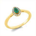 Farbstein Gelbgold 18kt 0,09 Diamantringe Farbstein 0,19 ct - 1IE31