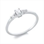 Solitaeire Weißgold 18kt 0,25 Diamantringe mit 3 Diamanten - 1IE34