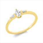 Solitaeire Gelbgold 18kt 0,25 Diamantringe mit 3 Diamanten - 1IE36