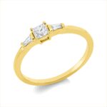 Solitaeire Gelbgold 18kt 0,25 Diamantringe mit 3 Diamanten - 1IE37