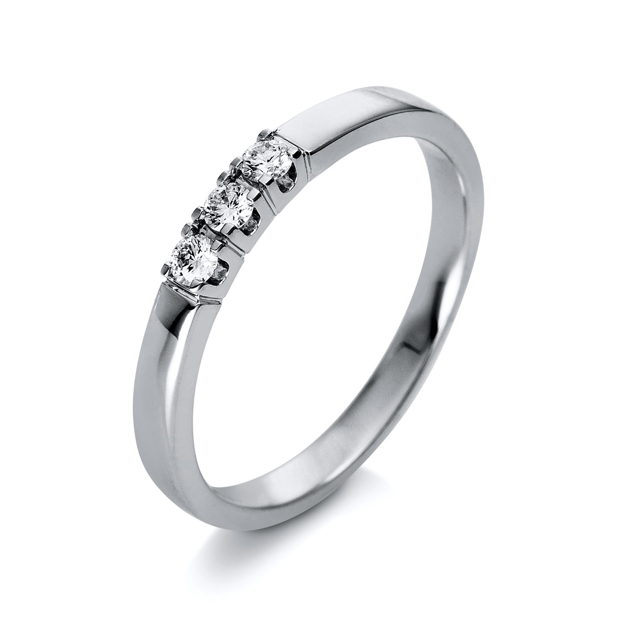 1Q427W Mehrfachsteinbesatz Weißgold 18kt 0,12 Diamantringe mit 3 Diamanten - 1Q427 – Bild 1