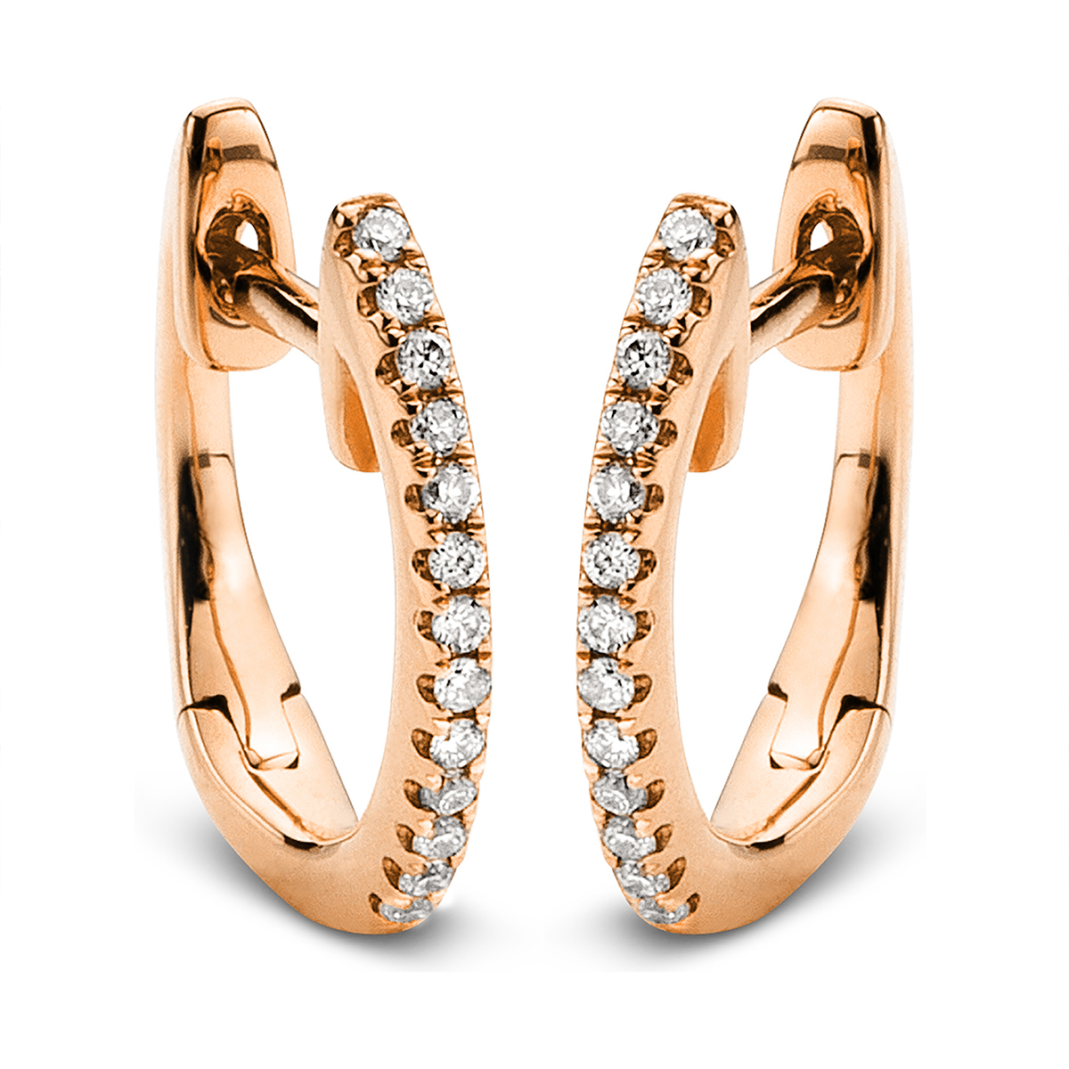2B100R Creolen Rosegold 18kt 0,07 Diamantschmuck mit 26 Diamanten - 2B100 – Bild 1