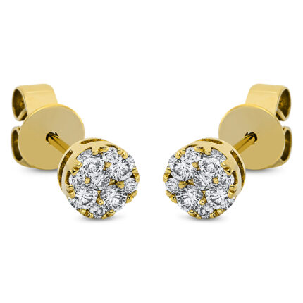 Ohrstecker Gelbgold 18kt 0,36 Diamantschmuck mit 18 Diamanten - 2E773