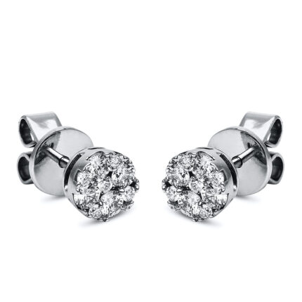 Ohrstecker Weißgold 18kt 0,35 Diamantschmuck mit 18 Diamanten - 2E773
