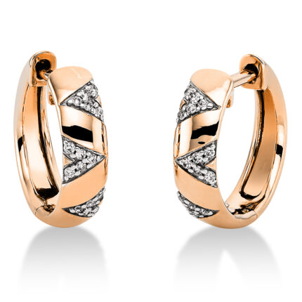 Creolen Rosegold 18kt 0,11 Diamantschmuck mit 30 Diamanten - 2M441