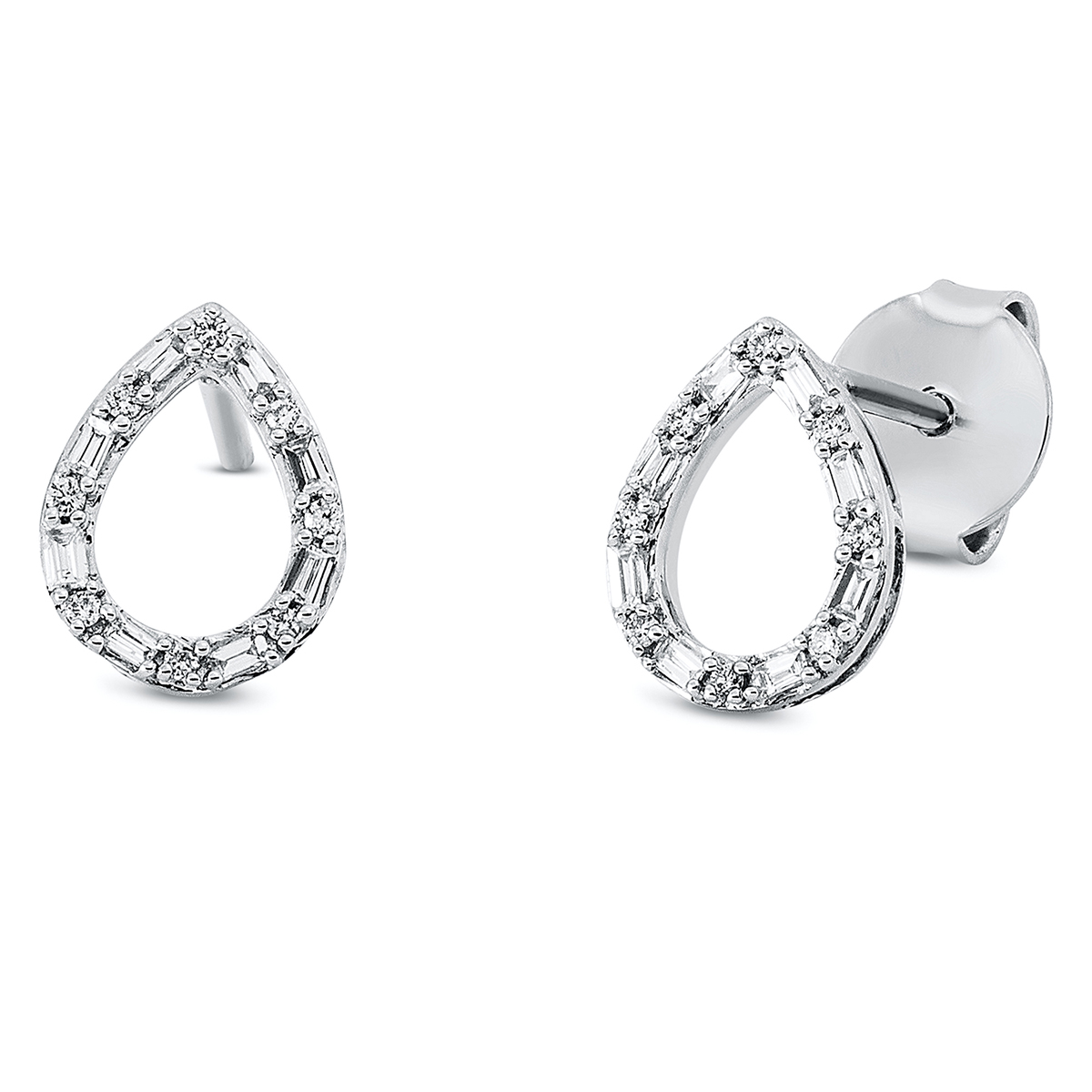 2Q174W Ohrstecker Weißgold 18kt 0,12 Diamantschmuck mit 32 Diamanten - 2Q174 – Bild 1