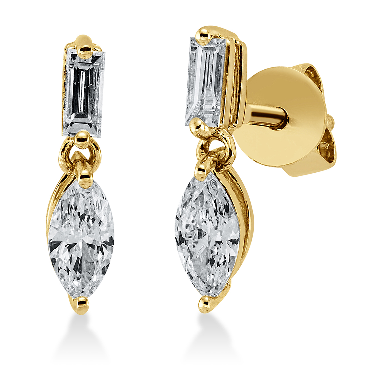 2Q958G Ohrstecker Gelbgold 18kt 0,54 Diamantschmuck mit 4 Diamanten - 2Q958 – Bild 1