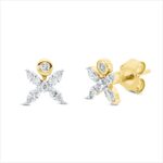 Ohrstecker Gelbgold / Weißgold 18kt 0,30 Diamantschmuck mit 12 Diamanten - 2S475