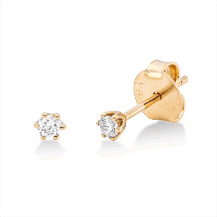 Ohrstecker 6er-Krappe Gelbgold 18kt 0,10 Diamantschmuck mit 2 Diamanten - 2U254