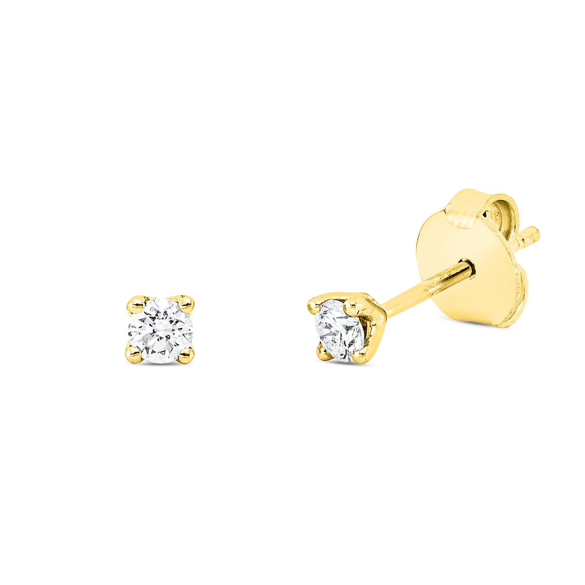 2U260G Ohrstecker 4er-Krappe Gelbgold 18kt 0,20 Diamantschmuck mit 2 Diamanten - 2U260 – Bild 1