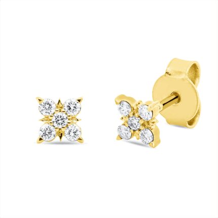 Ohrstecker Gelbgold 18kt 0,16 Diamantschmuck mit 10 Diamanten - 2V706